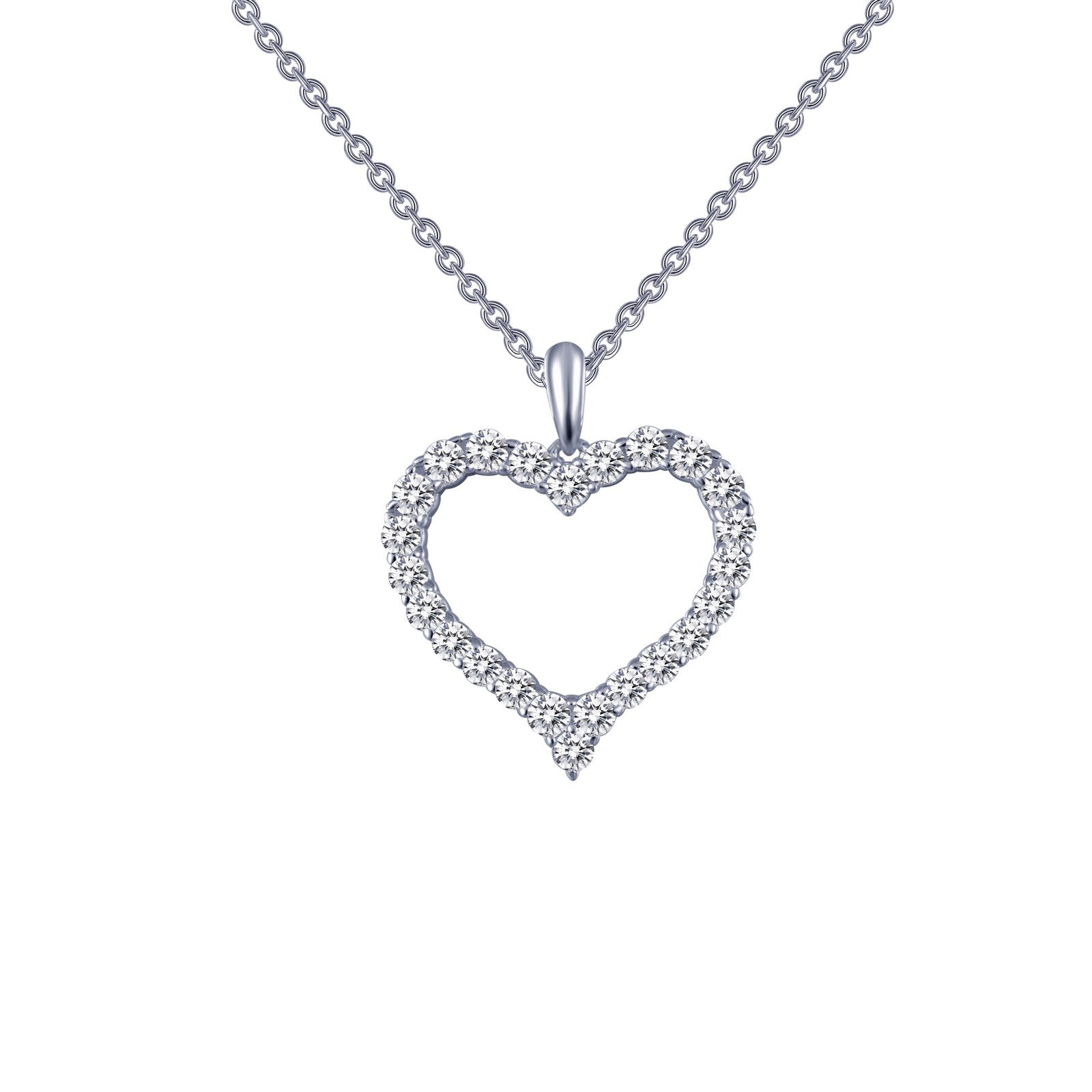 Lafonn Open Heart Pendant Necklace 24 Stone Count P0146CLP18