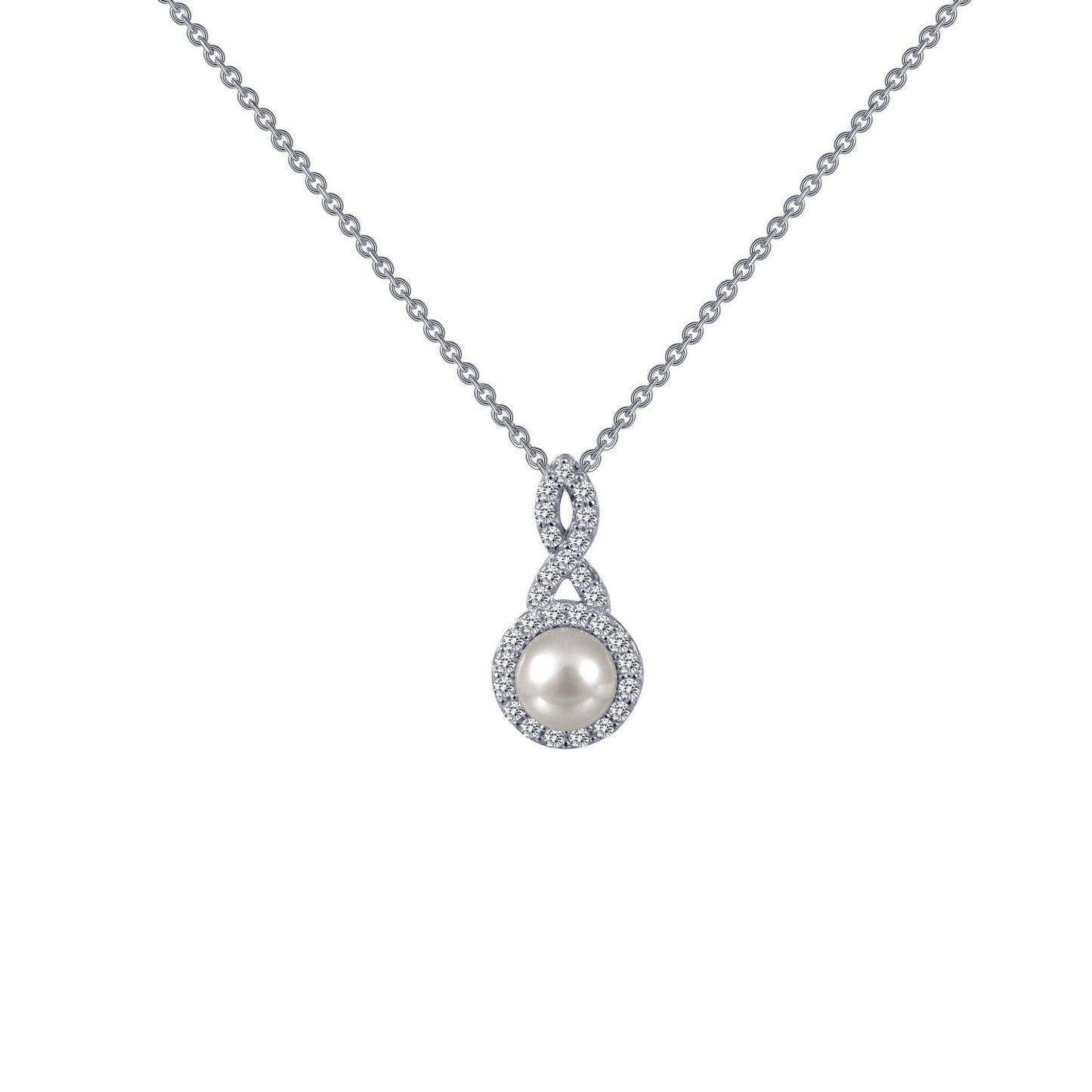 LaFonn Platinum Simulated Diamond N/A NECKLACES Cultured Freshwater Pearl Necklace