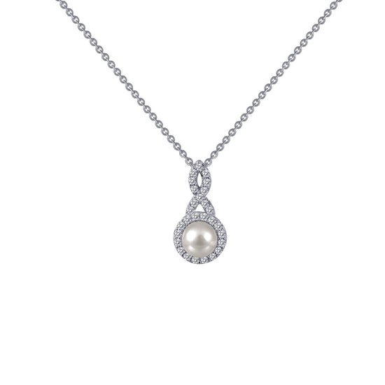 LaFonn Platinum Simulated Diamond N/A NECKLACES Cultured Freshwater Pearl Necklace