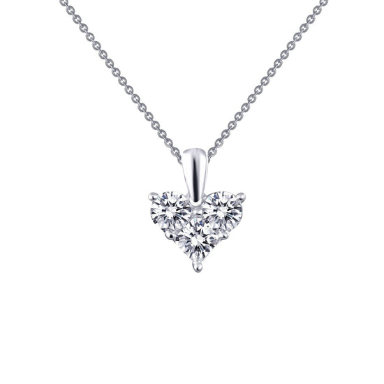 LaFonn Platinum Simulated Diamond N/A NECKLACES Simple Heart Pendant Necklace