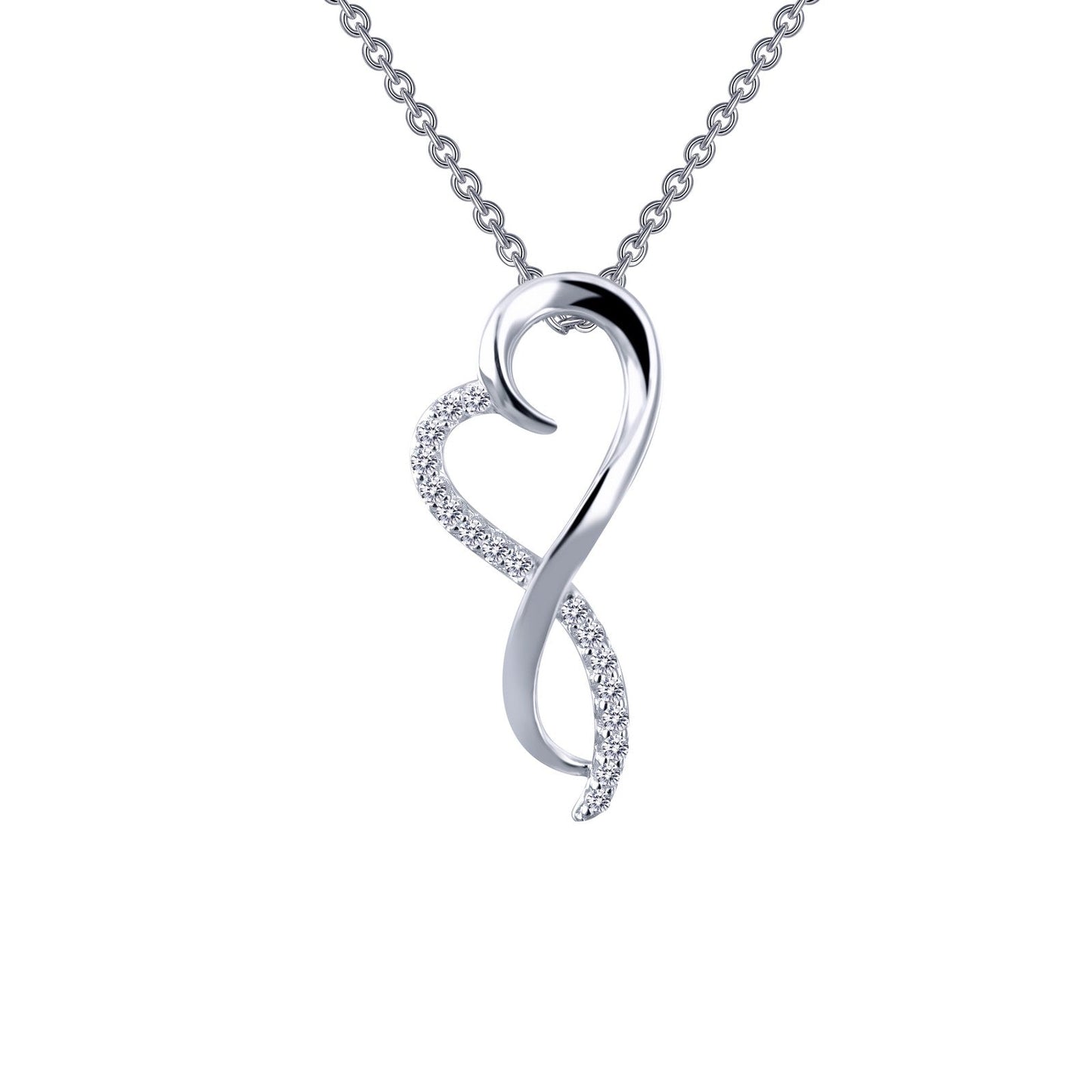 Lafonn Infinity Heart Pendant Necklace 17 Stone Count P0151CLP18