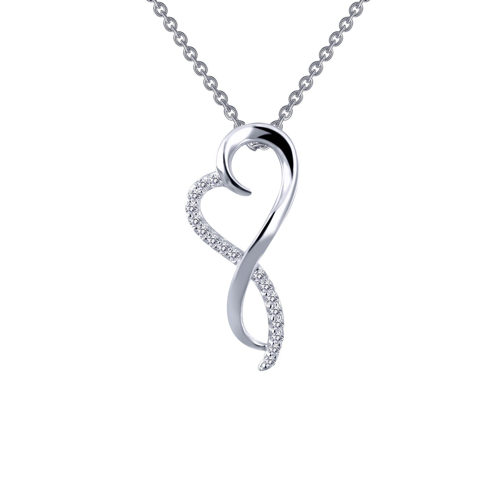 LaFonn Platinum Simulated Diamond N/A NECKLACES Infinity Heart Pendant Necklace