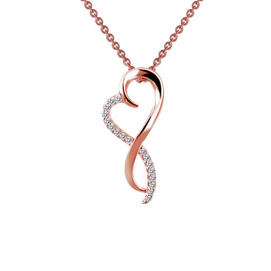 Lafonn Infinity Heart Pendant Necklace 17 Stone Count P0151CLR18