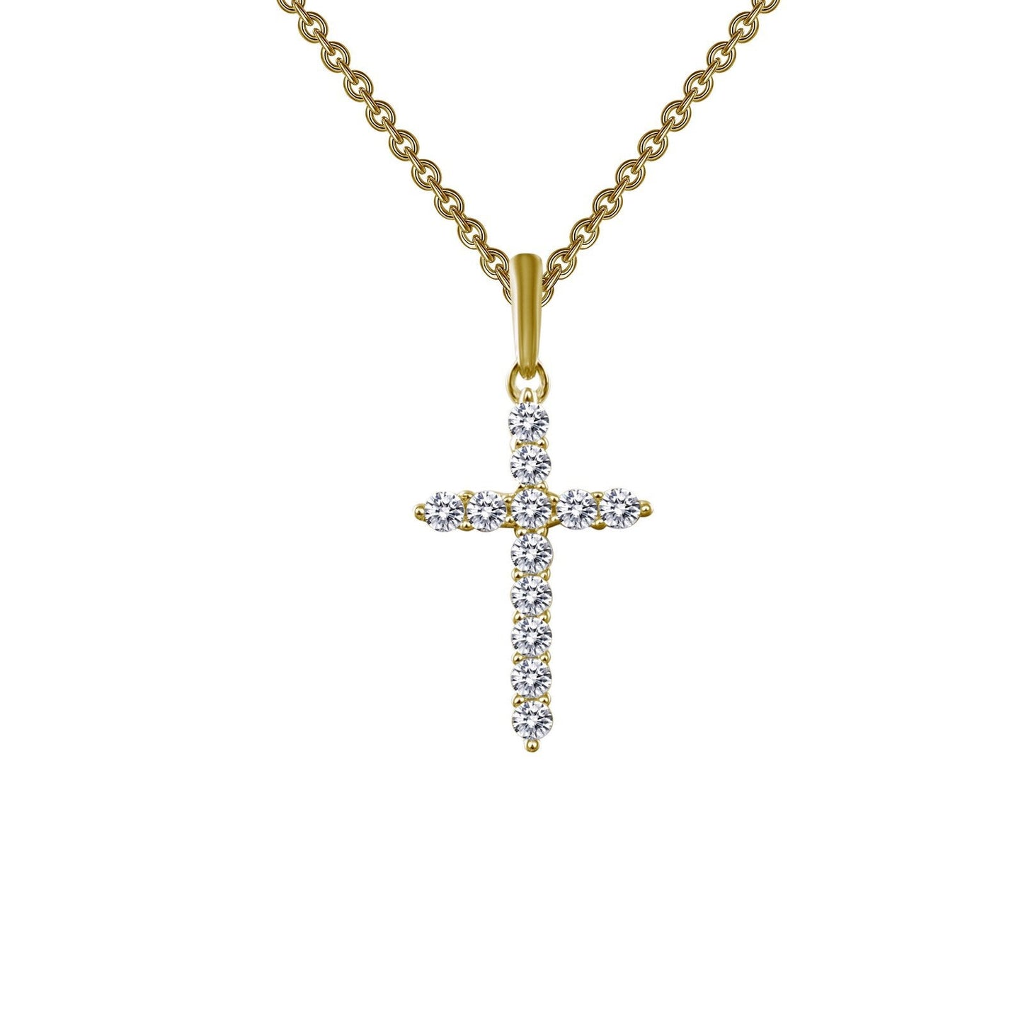 Load image into Gallery viewer, Lafonn 0.36 CTW Cross Pendant Necklace Simulated Diamond NECKLACES Gold 0.36 CTS 
