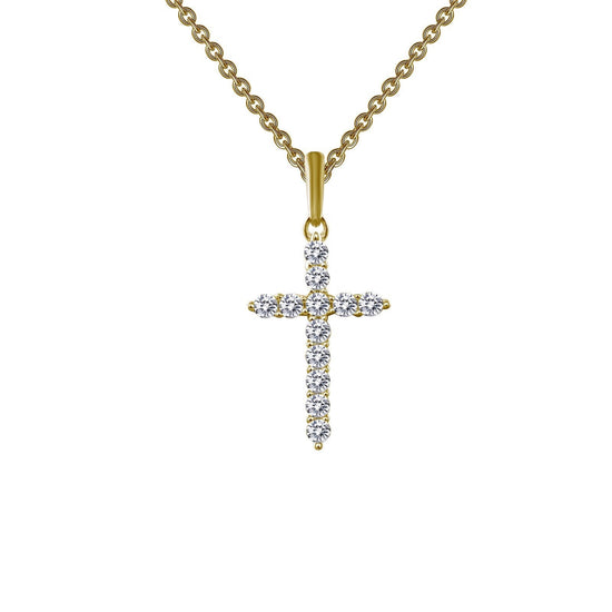 Load image into Gallery viewer, LaFonn Gold Simulated Diamond N/A NECKLACES 0.36 CTW Cross Pendant Necklace
