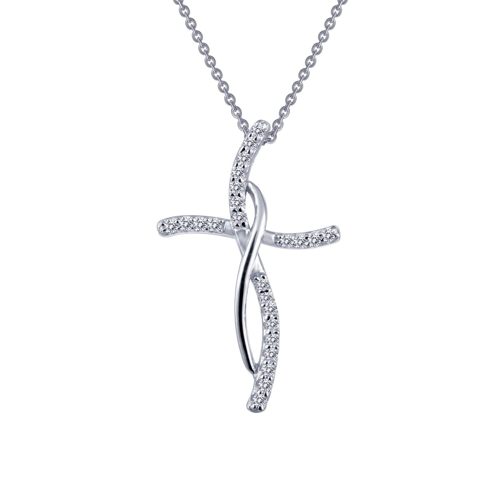 LaFonn Platinum Simulated Diamond N/A NECKLACES 0.24 CTW Cross Pendant Necklace