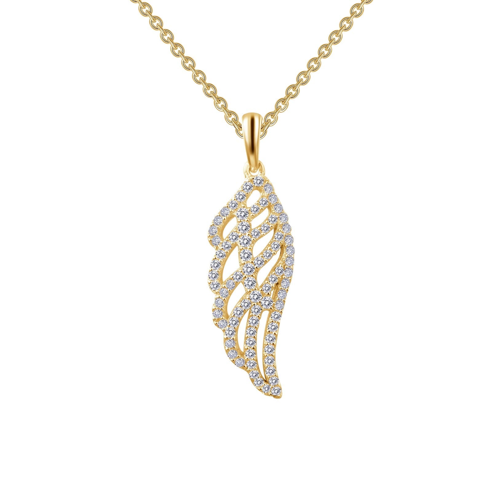 Lafonn Angel Wing Pendant Necklace 76 Stone Count P0173CLG18