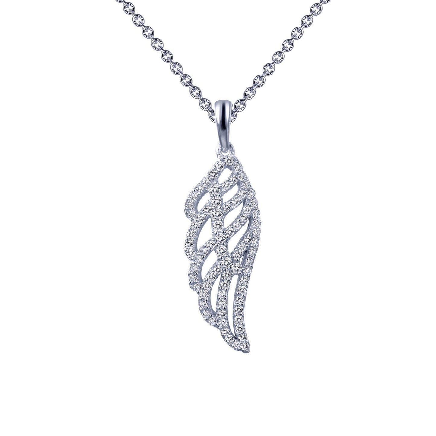 LaFonn Platinum Simulated Diamond N/A NECKLACES Angel Wing Pendant Necklace