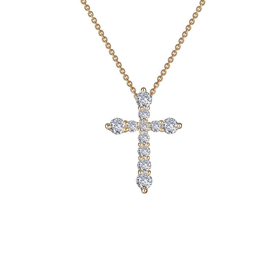 LaFonn Gold Simulated Diamond N/A NECKLACES 0.67 CTW Cross Pendant Necklace