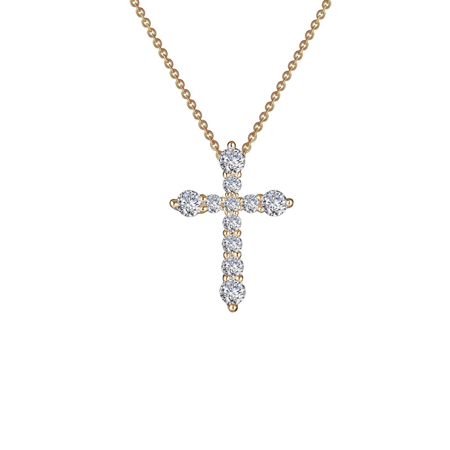 Lafonn 0.67 CTW Cross Pendant Necklace Simulated Diamond NECKLACES Gold 0.67 CTS Approx. 18.2mm(H) x13.4mm(W) 