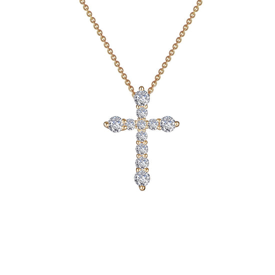 Load image into Gallery viewer, Lafonn 0.67 CTW Cross Pendant Necklace 11 Stone Count P0207CLG18
