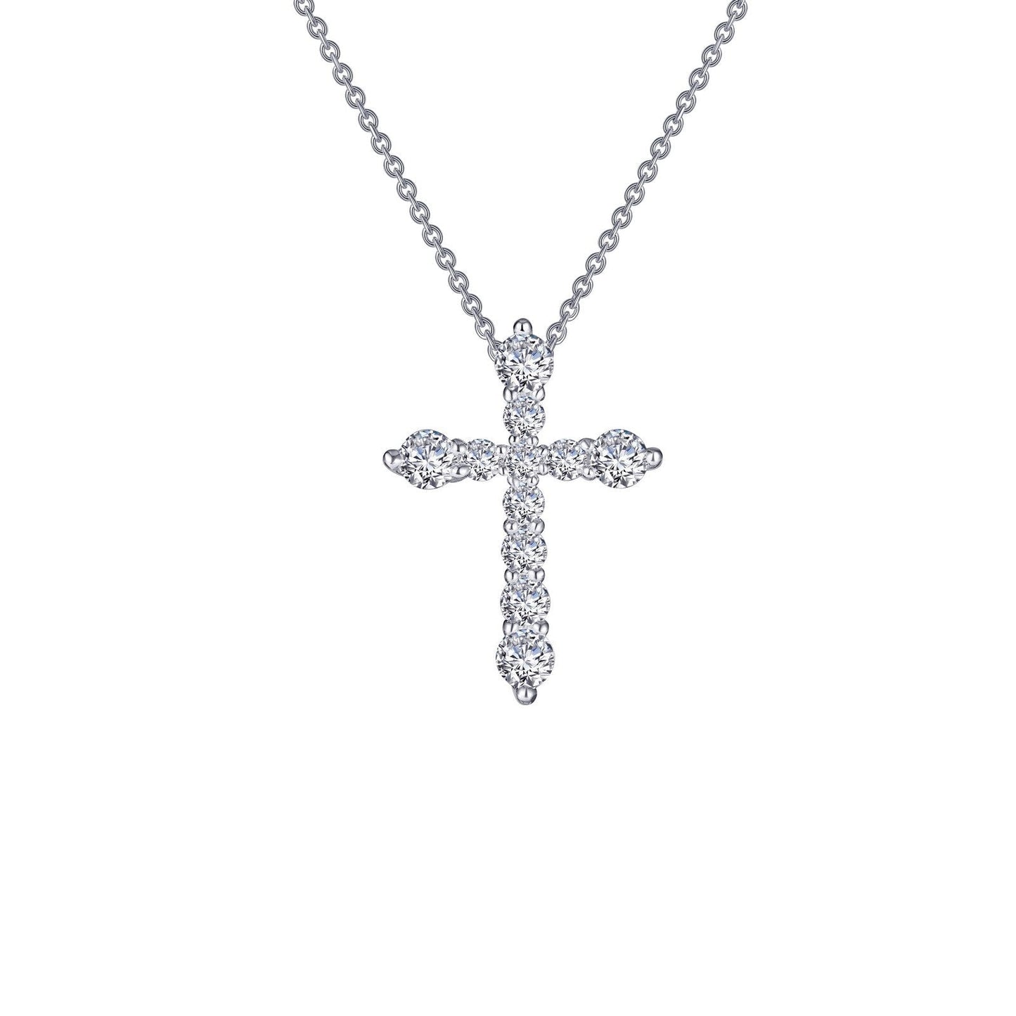 Load image into Gallery viewer, Lafonn 0.67 CTW Cross Pendant Necklace Simulated Diamond NECKLACES Platinum 0.67 CTS Approx. 18.2mm(H) x13.4mm(W) 
