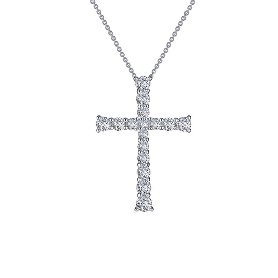 LaFonn Platinum Simulated Diamond N/A NECKLACES 1.65 CTW Cross Pendant Necklace