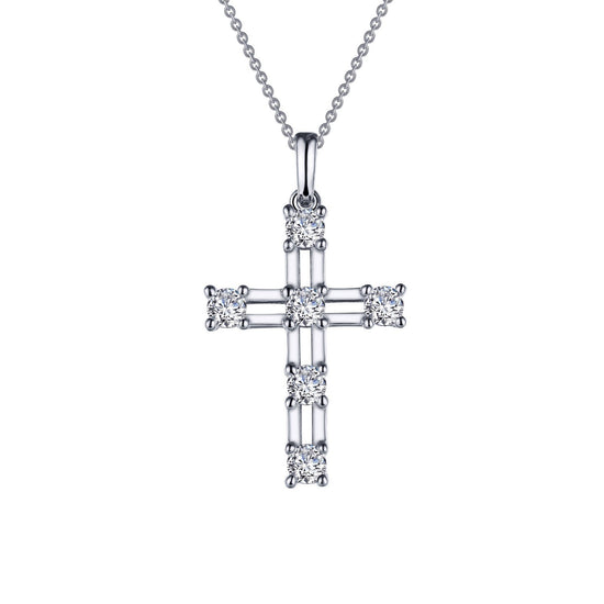 Load image into Gallery viewer, LaFonn Platinum Simulated Diamond N/A NECKLACES 0.66 CTW Cross Pendant Necklace
