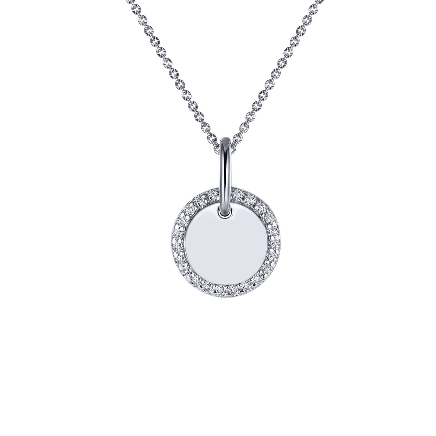 Lafonn Round Disc Pendant Necklace 23 Stone Count P0214CLP20