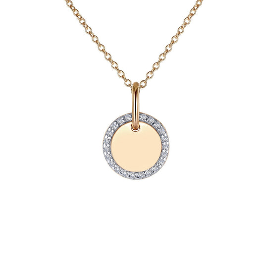 LaFonn Mixed-Color Simulated Diamond N/A NECKLACES Round Disc Pendant Necklace