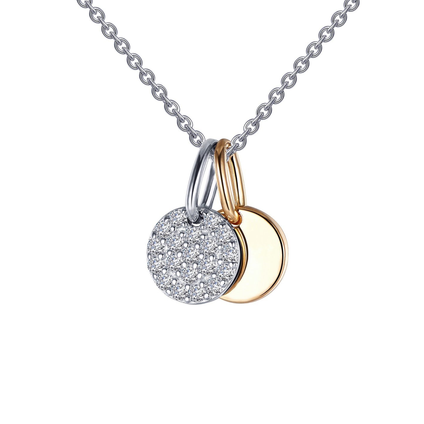 Load image into Gallery viewer, LaFonn Mixed-Color Simulated Diamond N/A NECKLACES Disc Shadow Charm Pendant Necklace
