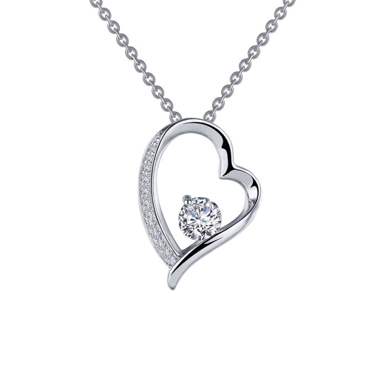 Lafonn Open Heart Pendant Necklace 12 Stone Count P0222CLP20