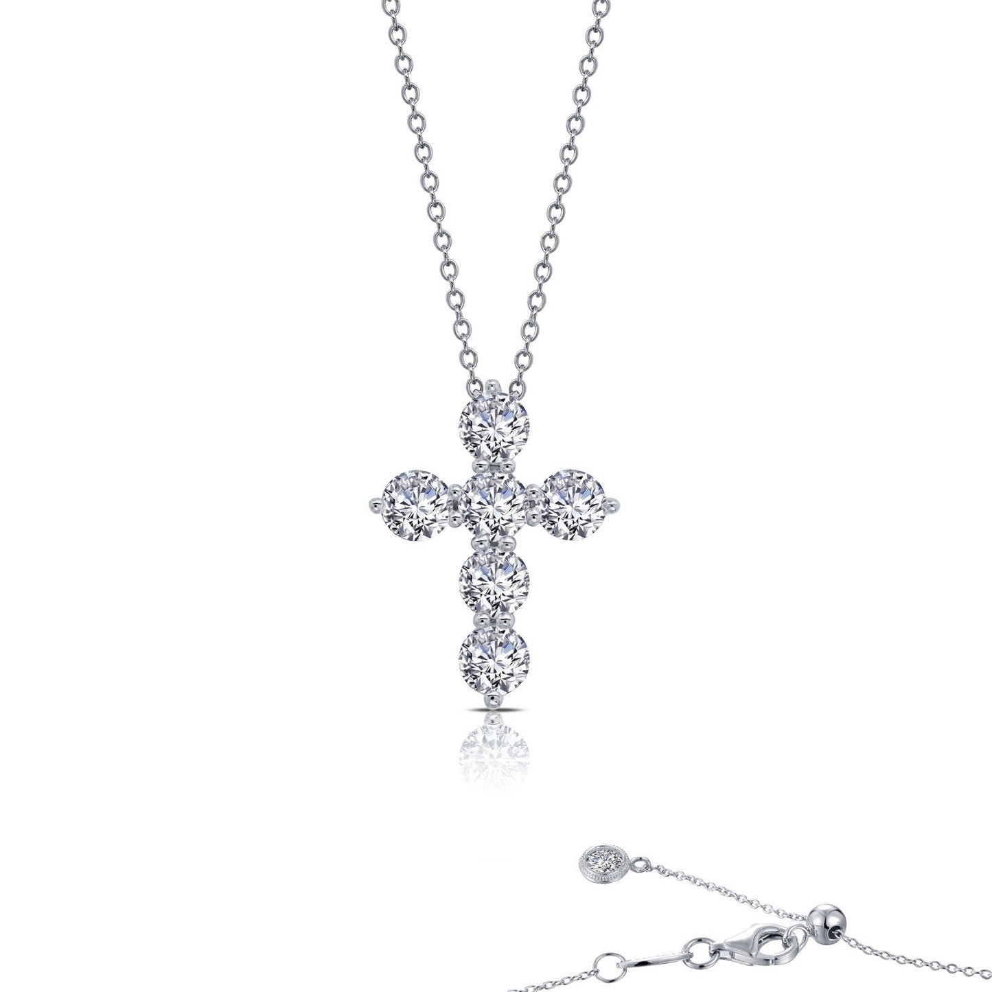 Lafonn 1.02 CTW Cross Pendant Necklace 6 Stone Count P0224CLP20