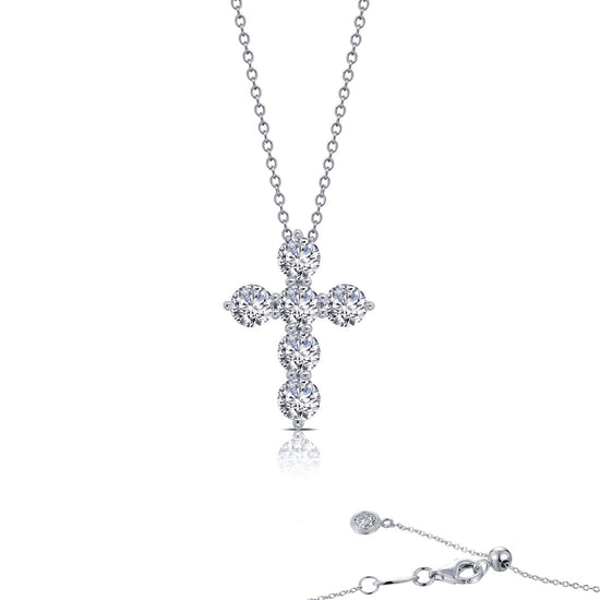 Load image into Gallery viewer, Lafonn 1.02 CTW Cross Pendant Necklace 6 Stone Count P0224CLP20

