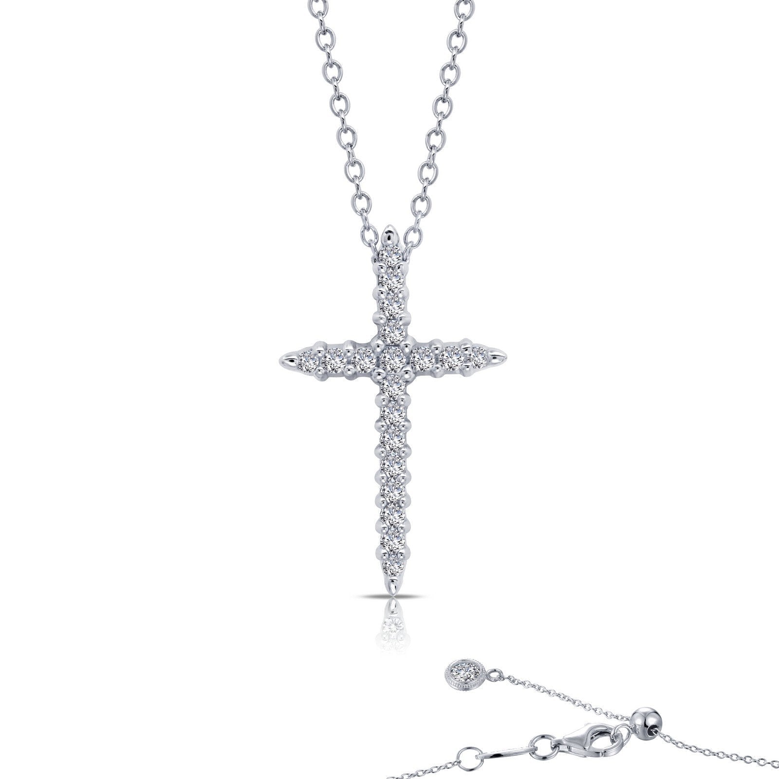 LaFonn Platinum Simulated Diamond N/A NECKLACES 0.37 CTW Cross Pendant Necklace