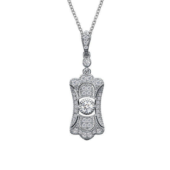 Lafonn Art Deco Inspired Pendant Necklace 39 Stone Count P0229CLP20