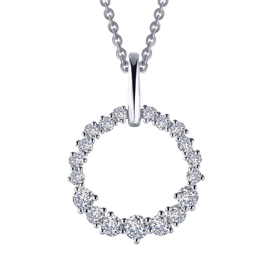 Load image into Gallery viewer, LaFonn Platinum Simulated Diamond N/A NECKLACES Open Circle Pendant Necklace
