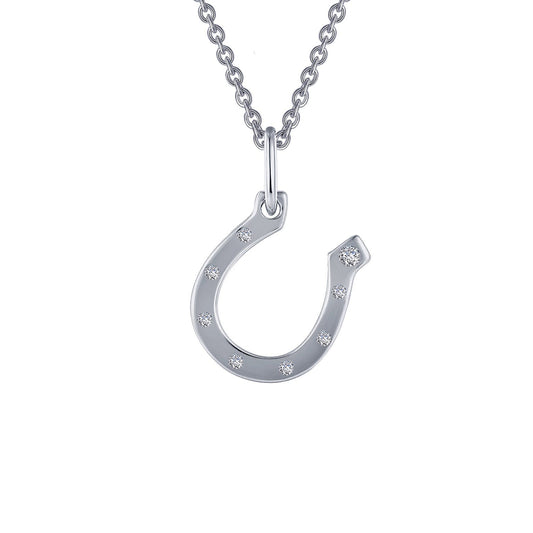 LaFonn Platinum Simulated Diamond N/A NECKLACES Horseshoe Pendant Necklace