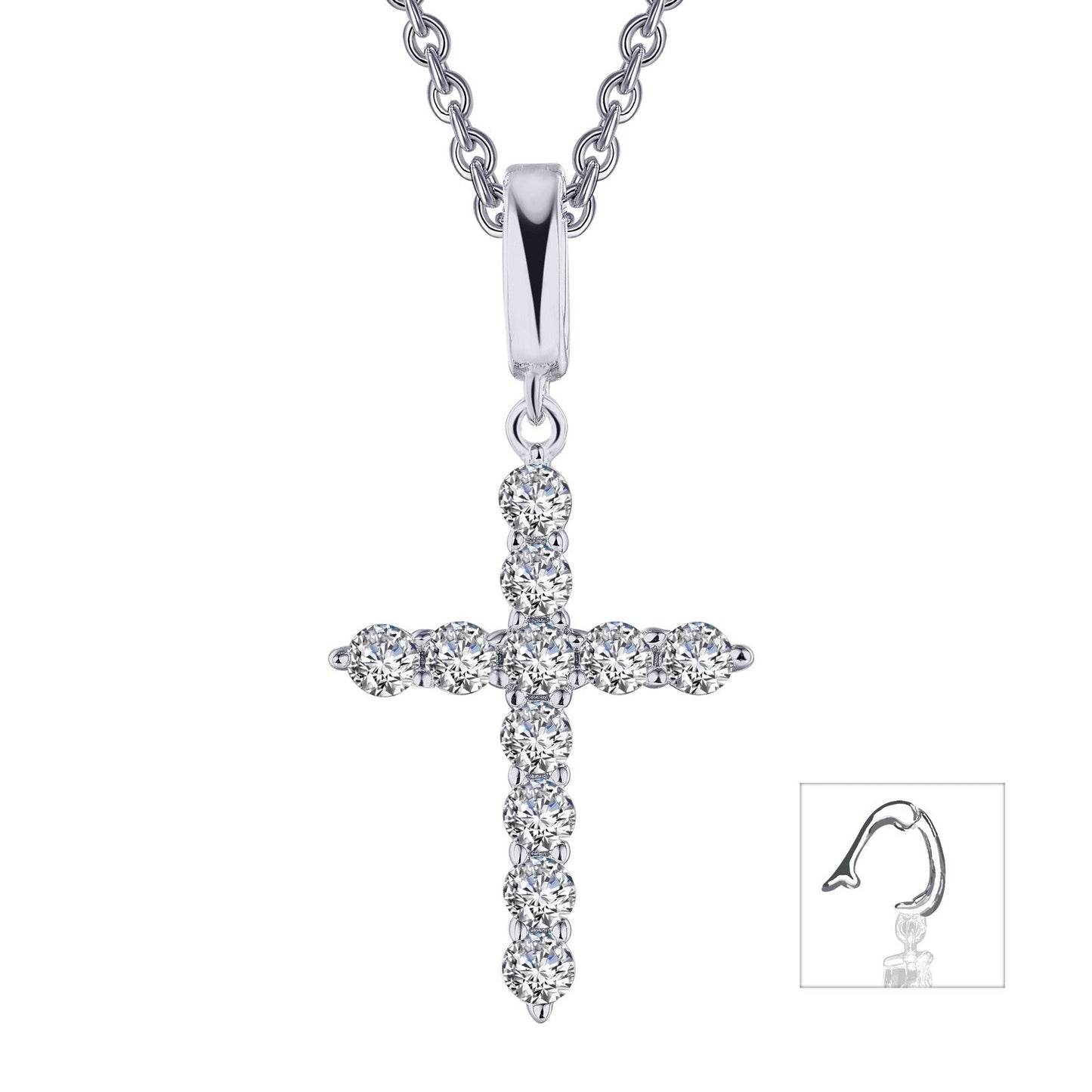 Load image into Gallery viewer, Lafonn 1.87 CTW Cross Pendant Necklace 11 Stone Count P0241CLP20
