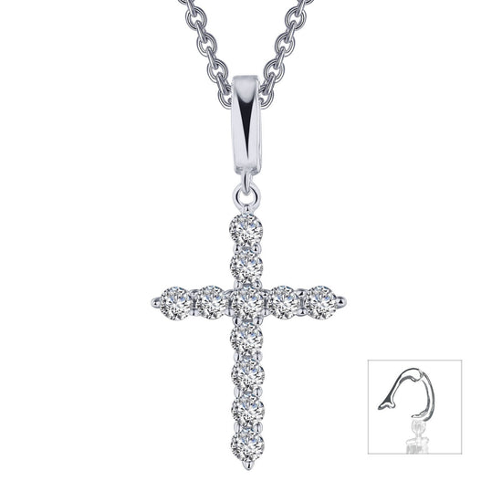 LaFonn Platinum Simulated Diamond N/A NECKLACES 1.87 CTW Cross Pendant Necklace