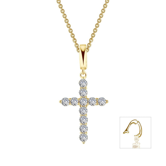 Lafonn 0.55 CTW Cross Pendant Necklace 11 Stone Count P0242CLG20