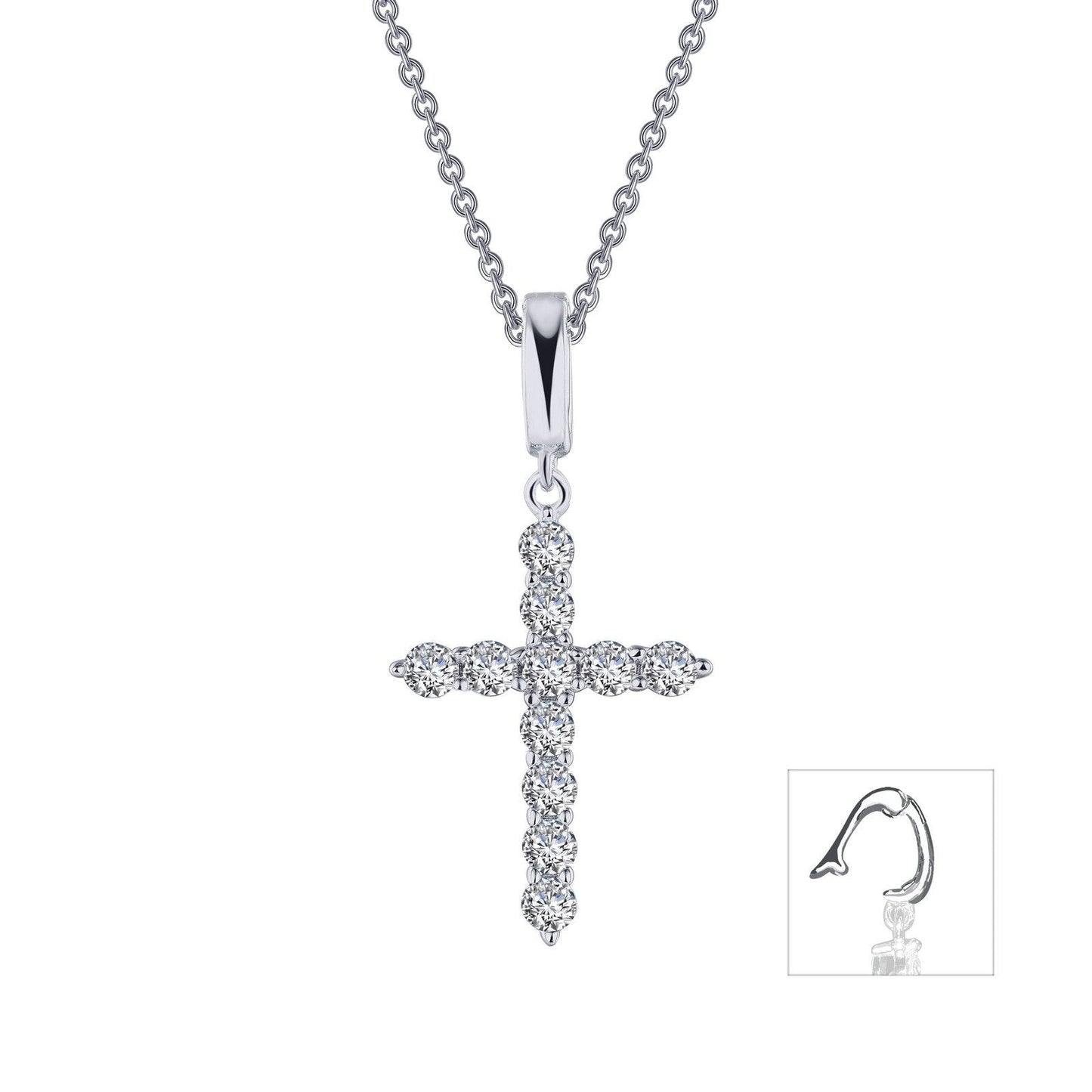 LaFonn Platinum Simulated Diamond N/A NECKLACES 0.55 CTW Cross Pendant Necklace