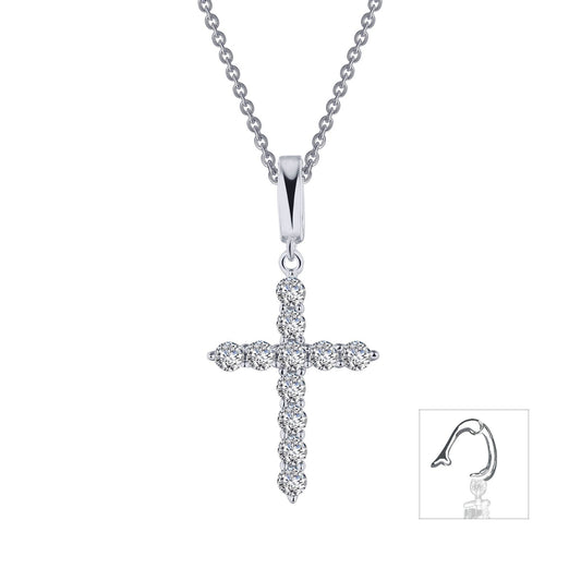 Lafonn 0.55 CTW Cross Pendant Necklace 11 Stone Count P0242CLP20