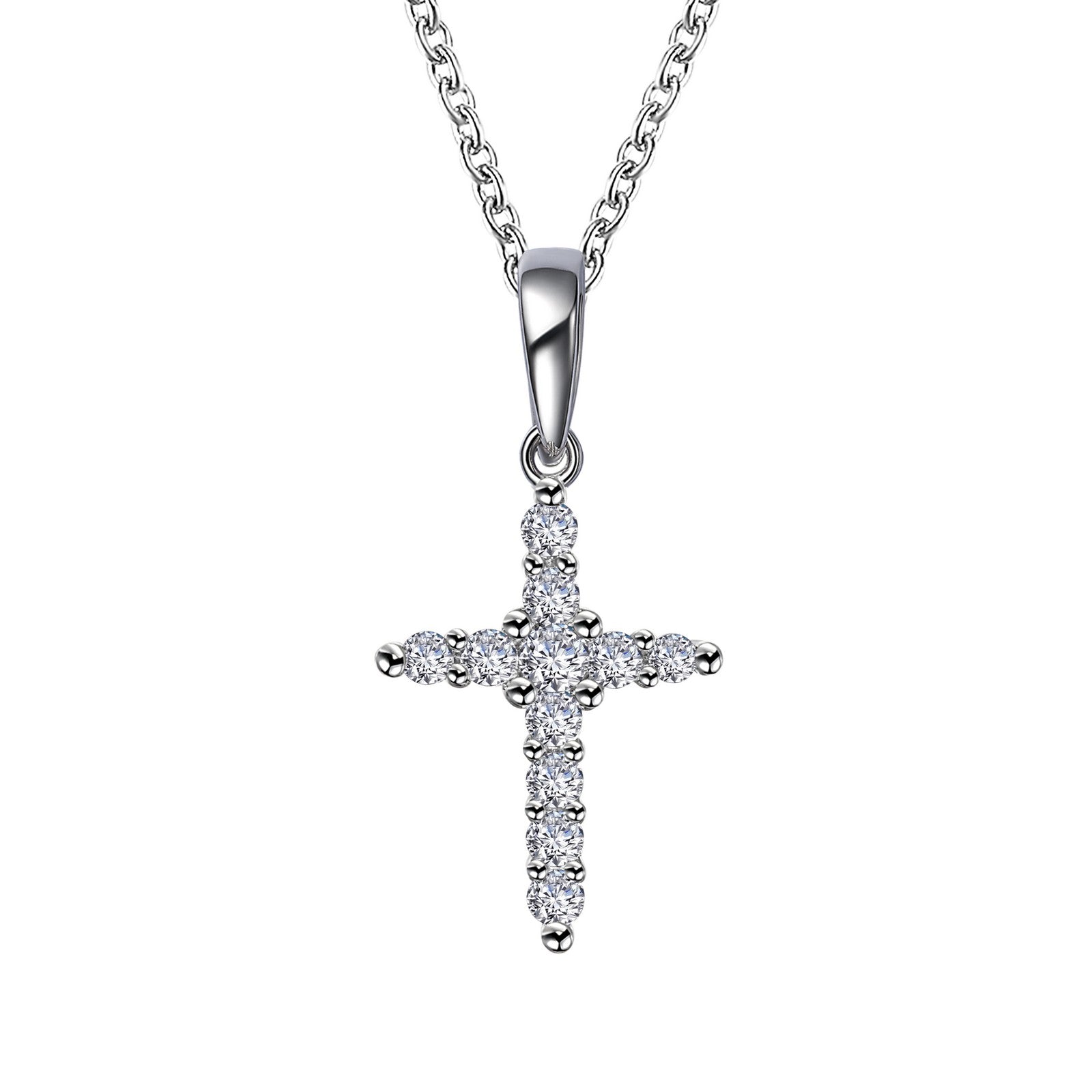 Lafonn 0.33 CTW Cross Pendant Necklace 11 Stone Count P0244CLP20