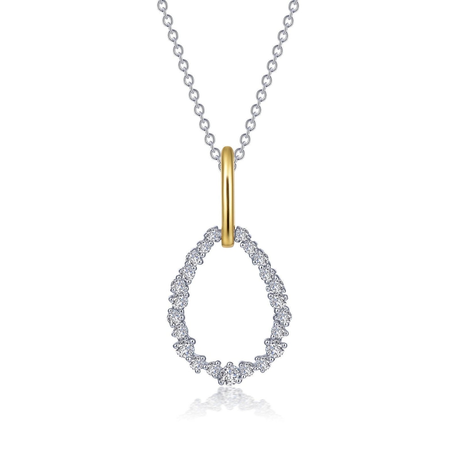 LaFonn Mixed-Color Simulated Diamond N/A NECKLACES Open Pear-shaped Pendant Necklace