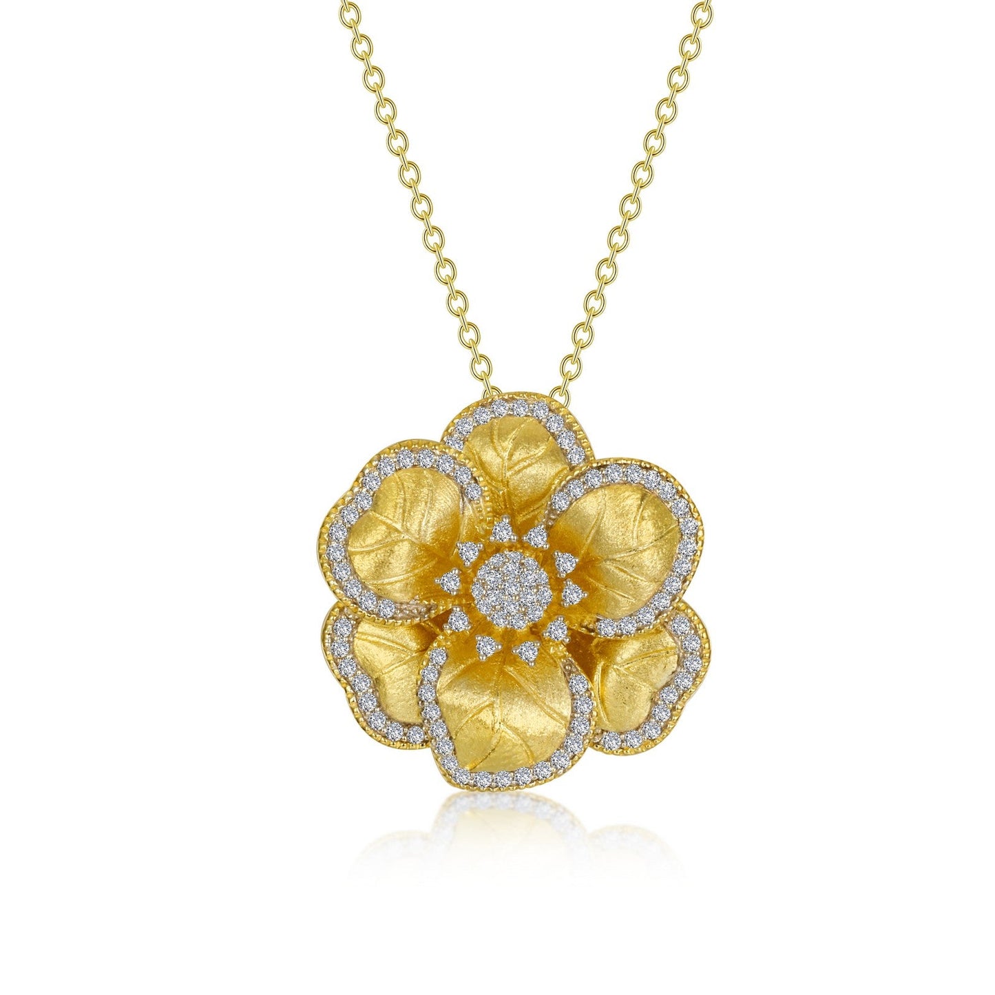 Lafonn Elegant Flower Necklace 116 Stone Count P0250CLT18