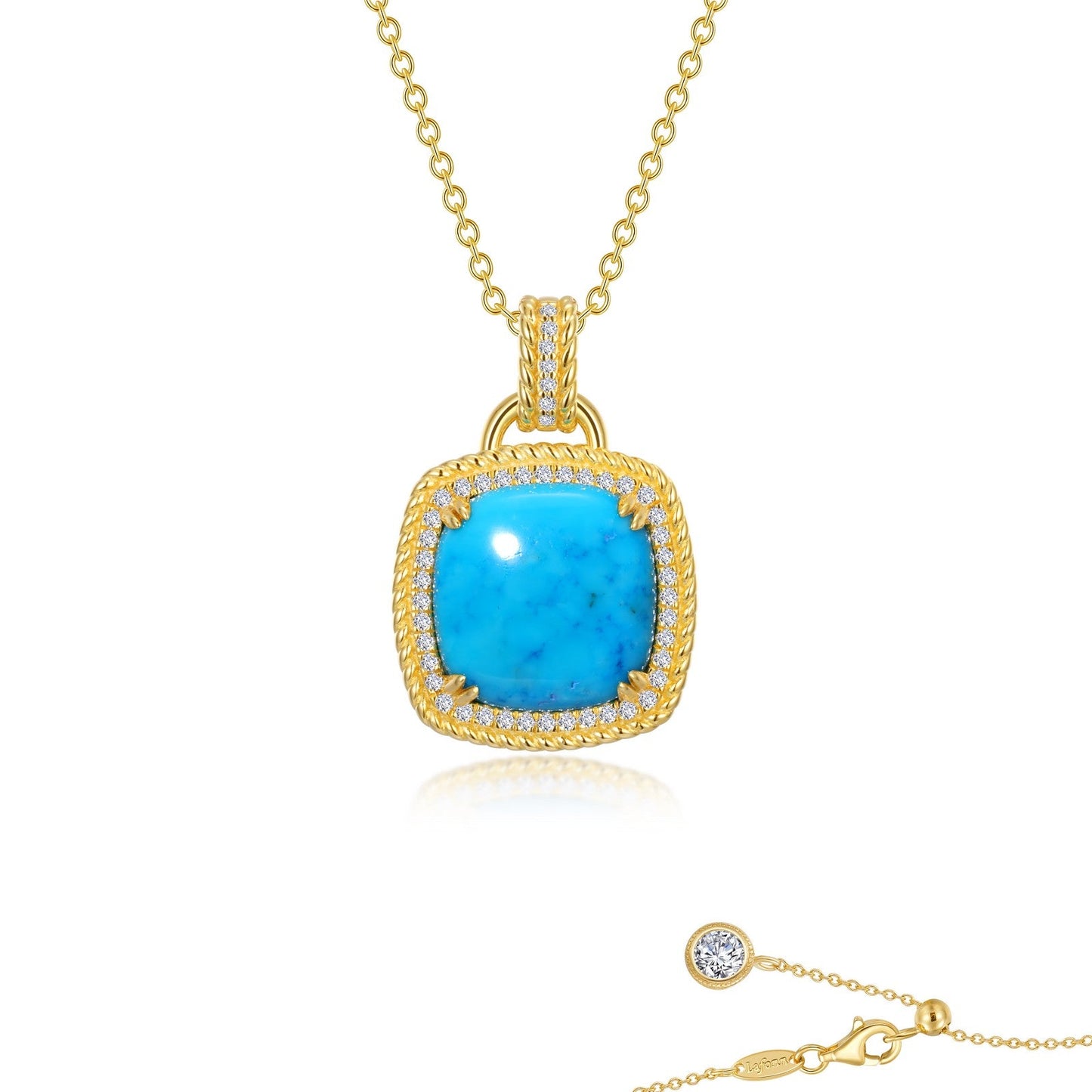 Lafonn Blue Halo Necklace 55 Stone Count P0267TQG20