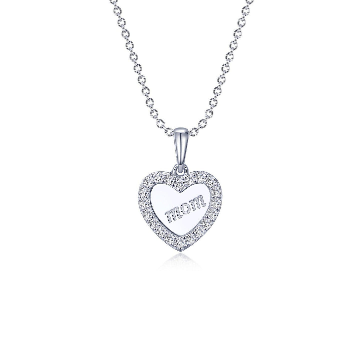 Lafonn Mom Heart Necklace 20 Stone Count P0269CLP20