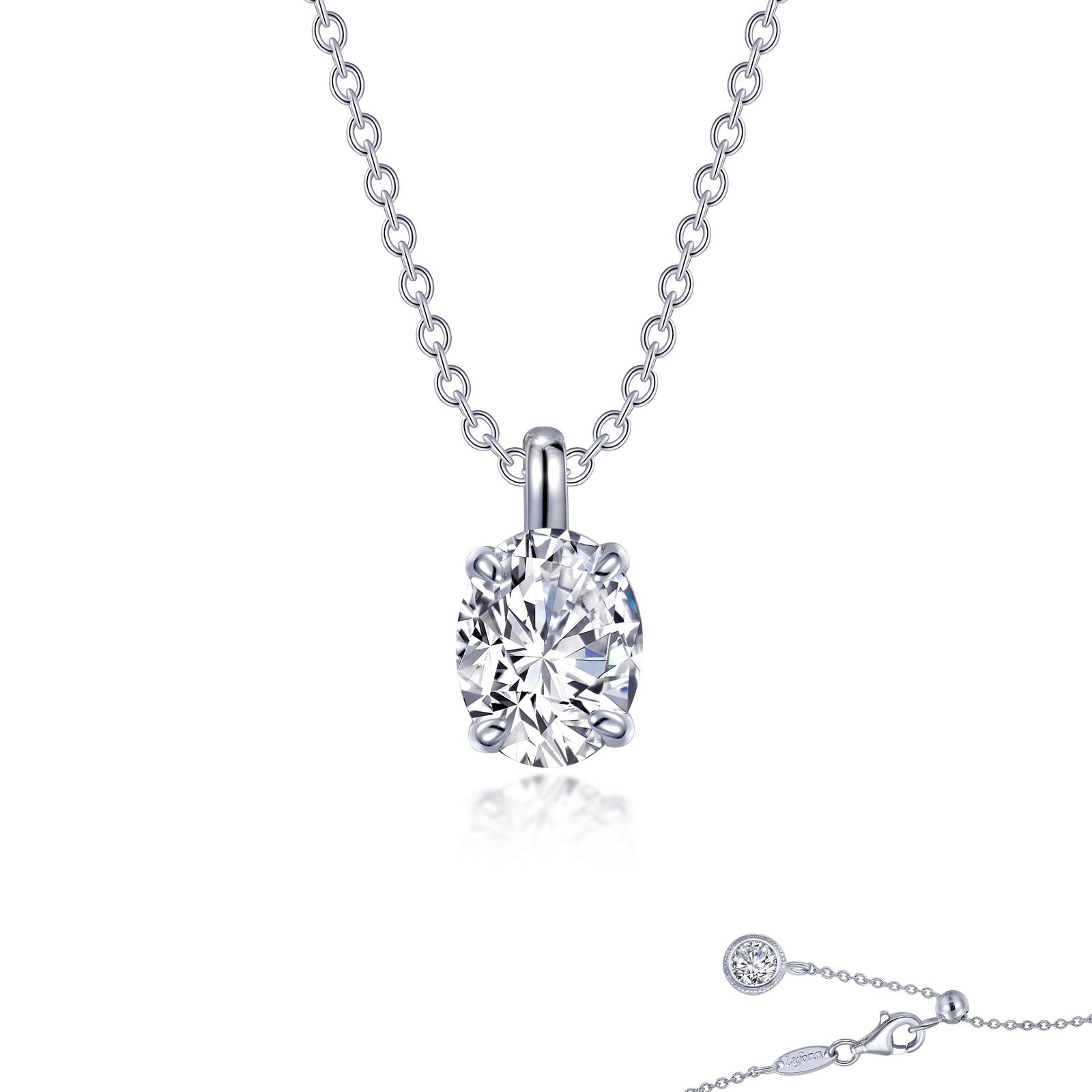 Lafonn Oval Solitaire Necklace 1 Stone Count P0272CLP20