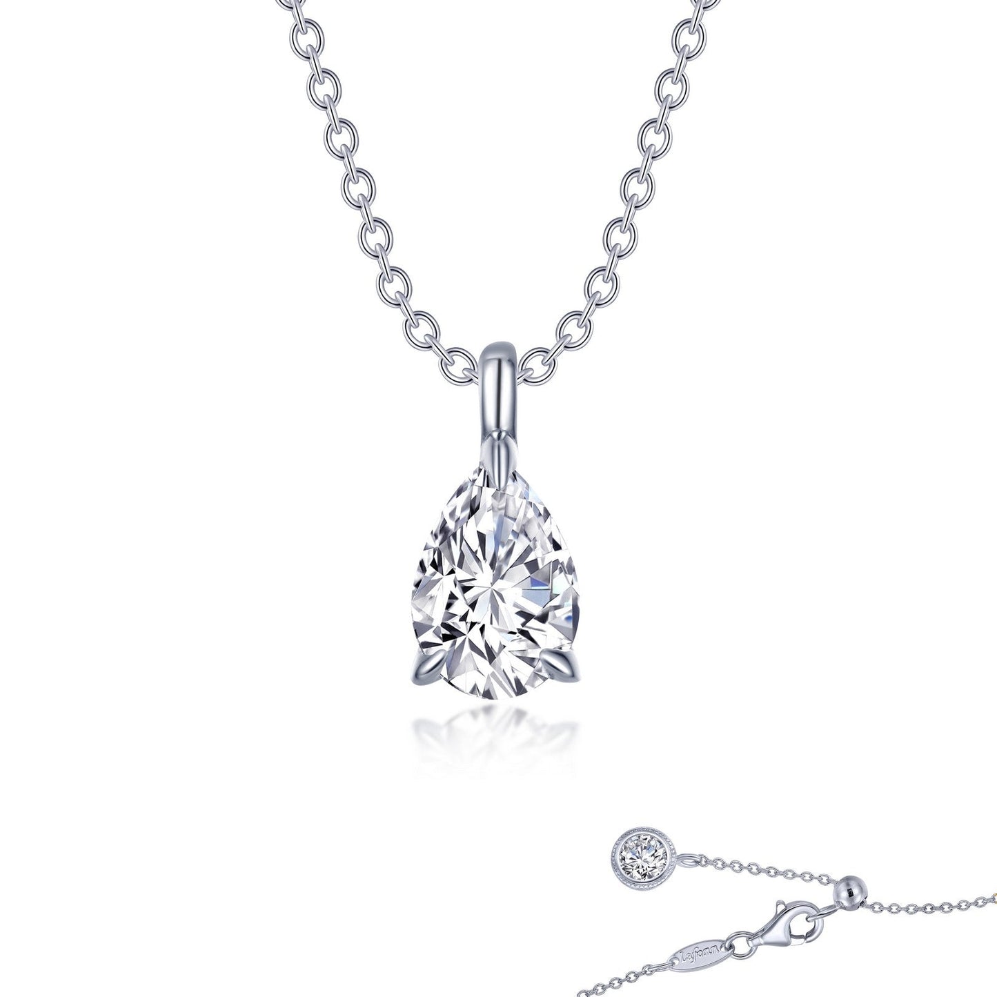Lafonn Pear-Shaped Solitaire Necklace 1 Stone Count P0273CLP20