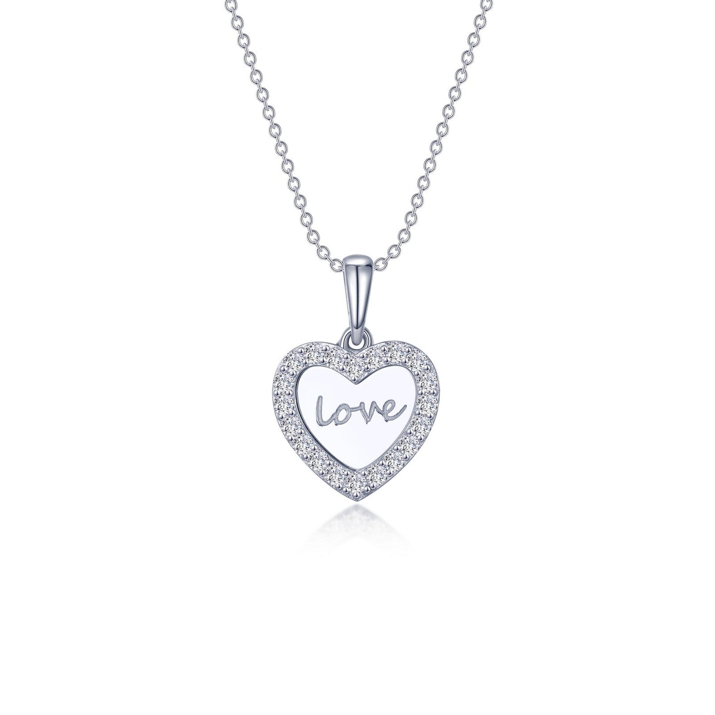 Lafonn Love Heart Necklace 20 Stone Count P0274CLP20