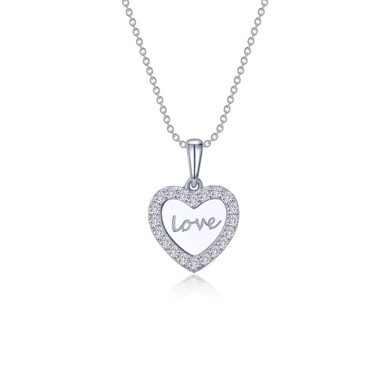 Lafonn Love Heart Necklace 20 Stone Count P0274CLP20