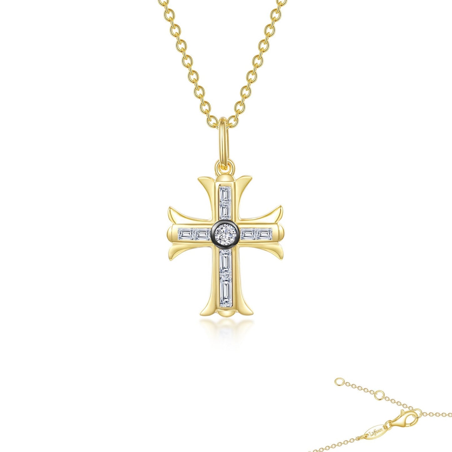 Load image into Gallery viewer, Lafonn 0.90 CTW Cross Pendant Necklace 15 Stone Count P0282CLT20
