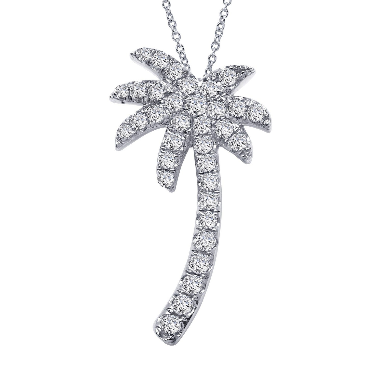 Lafonn Palm Tree Pendant Necklace 34 Stone Count P2002CLP18