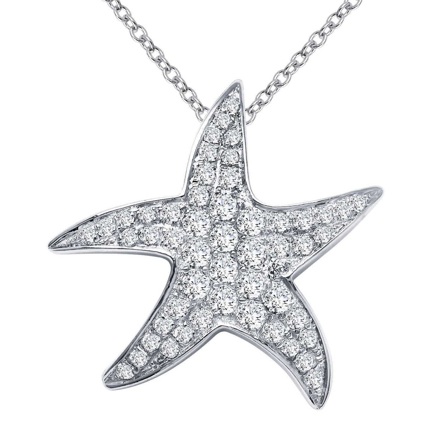 LaFonn Platinum Simulated Diamond N/A NECKLACES Starfish Pendant Necklace