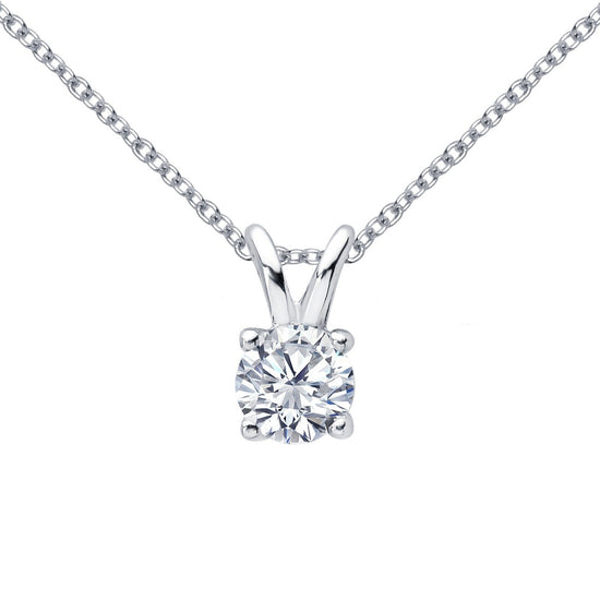 Load image into Gallery viewer, LaFonn Platinum Simulated Diamond  6.50mm Round, Approx. 1.03 CTW NECKLACES 1 CTW Solitaire Necklace
