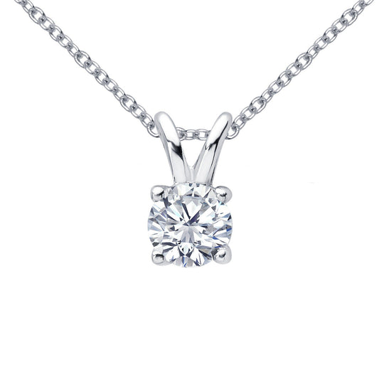 LaFonn Platinum Simulated Diamond  7.50mm Round, Approx. 1.67 CTW NECKLACES 1.65 CTW Solitaire Necklace