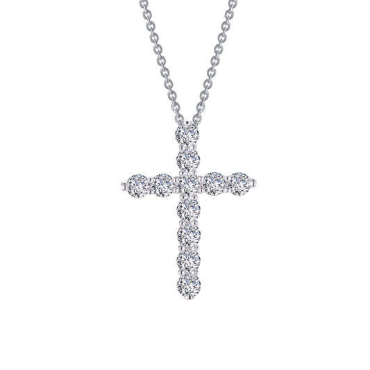 Lafonn 1.87 CTW Cross Necklace 11 Stone Count P2014CLP18