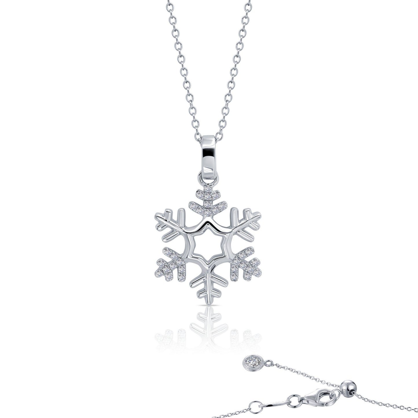 LaFonn Platinum Simulated Diamond N/A NECKLACES 0.3 CTW Snowflake Necklace