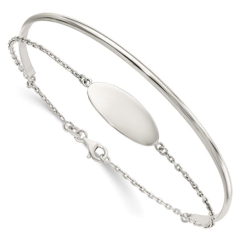 Load image into Gallery viewer, Quality Gold Sterling Silver Polished ID Bangle Sterling Silver
